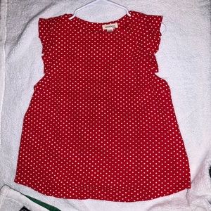 Sleeveless Polka-dot Blouse